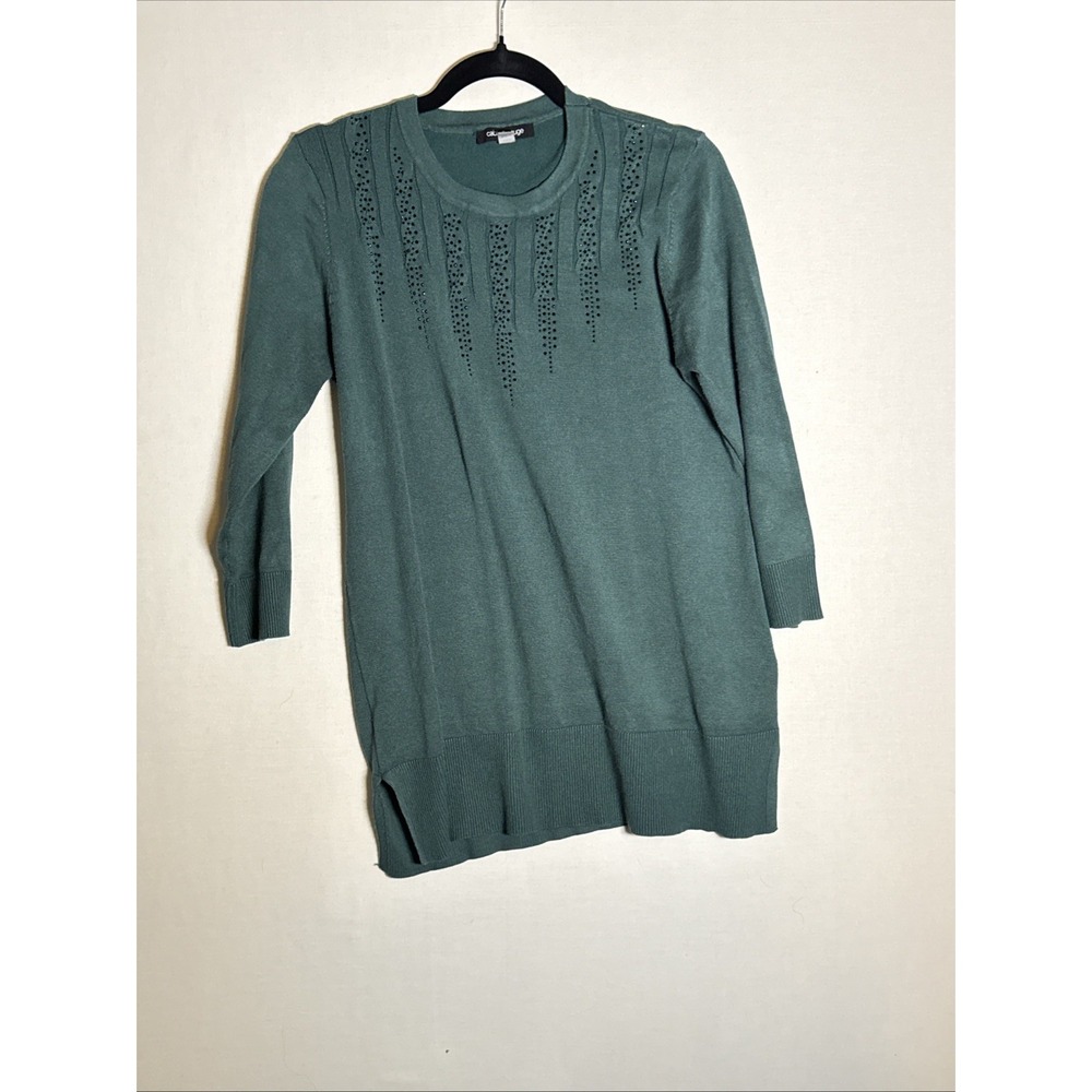 Cable & Gauge Womens Sage Green Sweater Size L Fits Like M Crewneck Knit